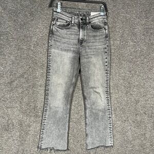 Rag &‎ Bone Nina High Rise Ankle Flare Jeans Gray Wash Raw Hem Womens 25
